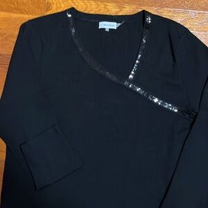 Calvin Klein sweater top SIZE L, black. New without Tags.  Gorgeous! Glam look